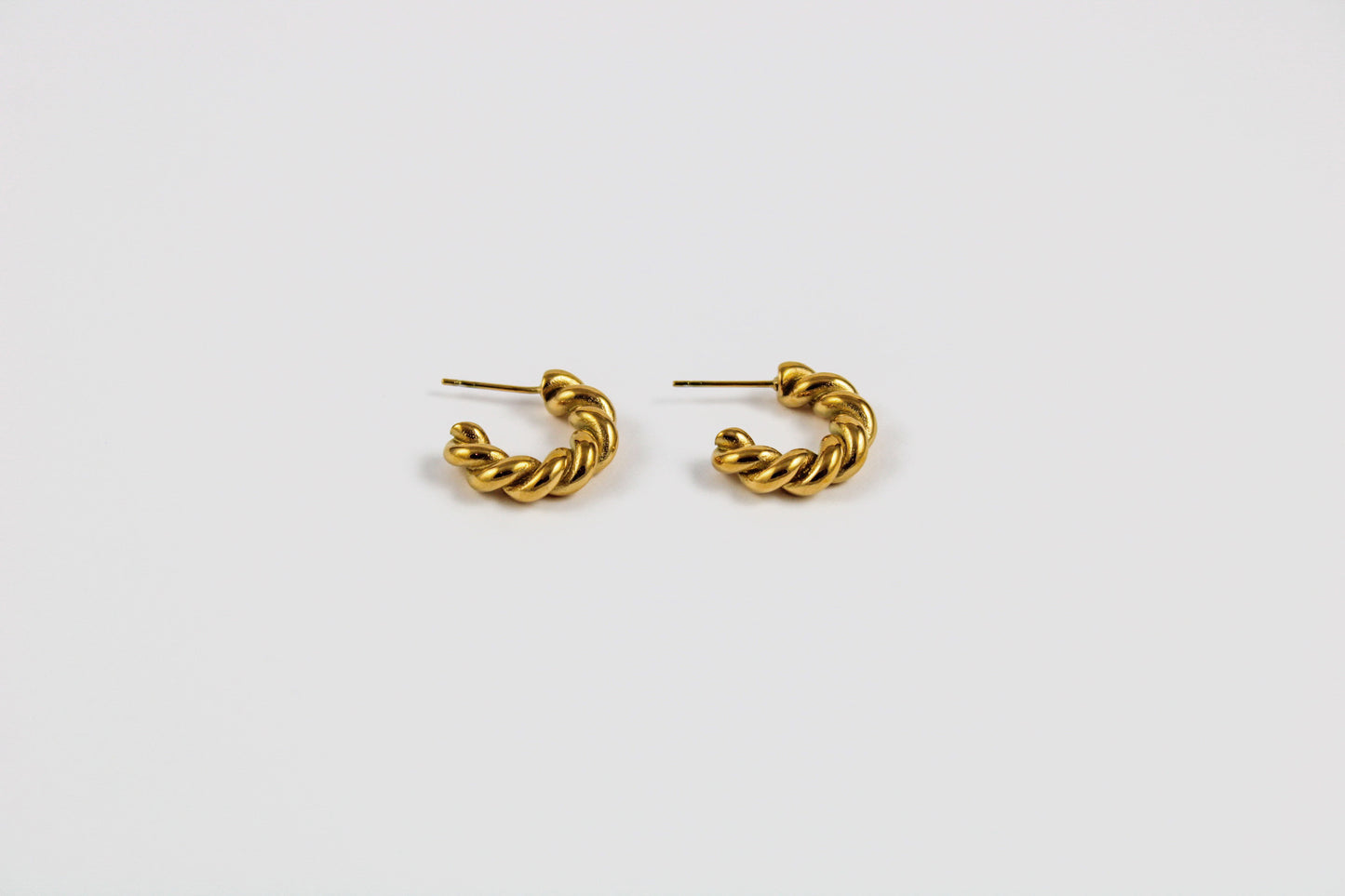 twist hoop earrings