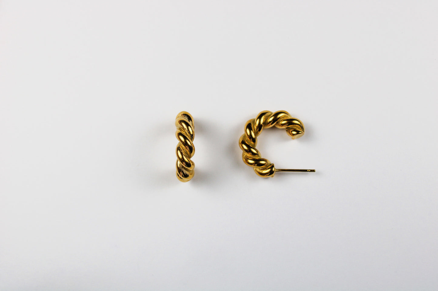 twist hoop earrings