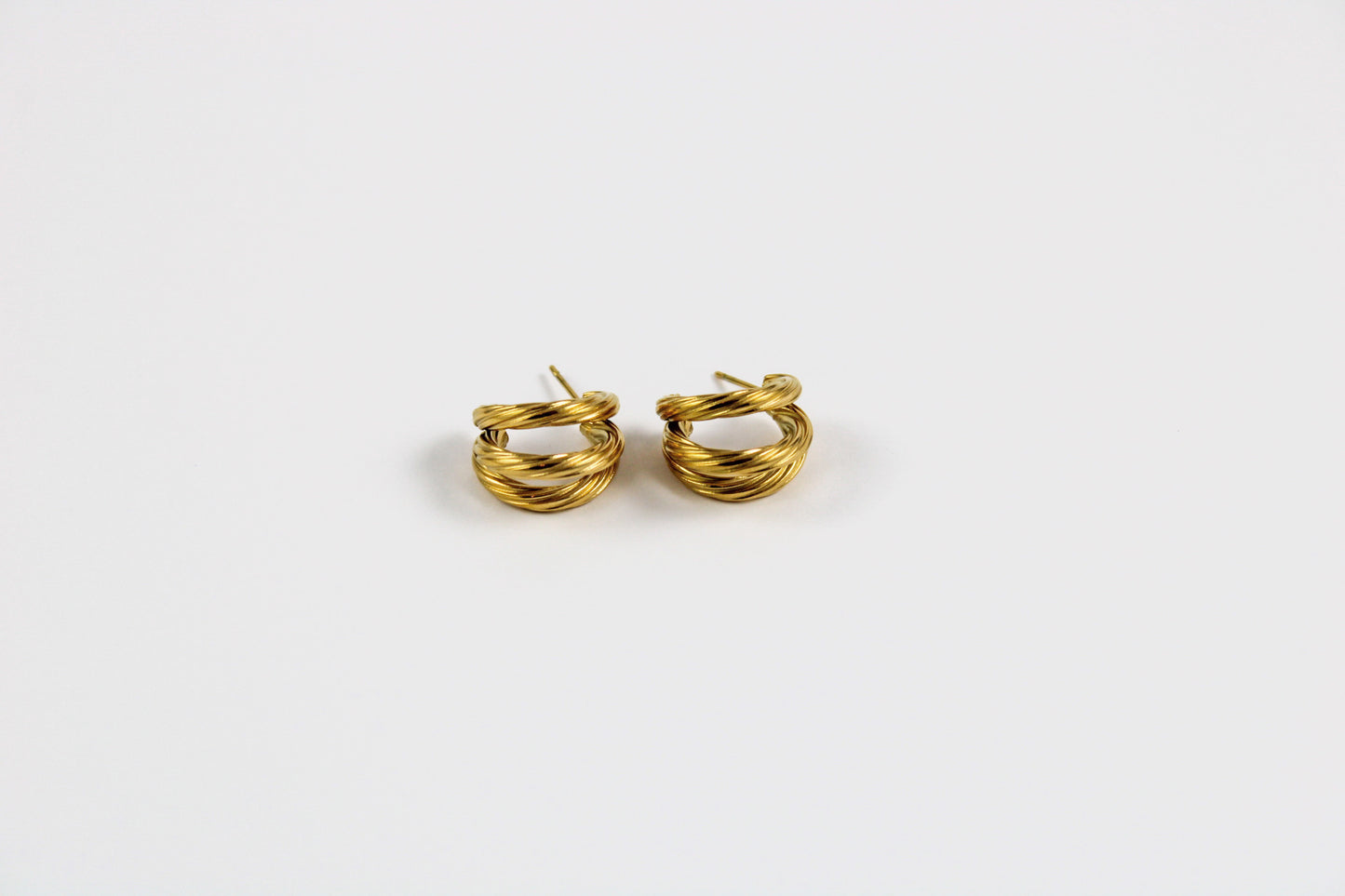 Triple twist hoop earrings