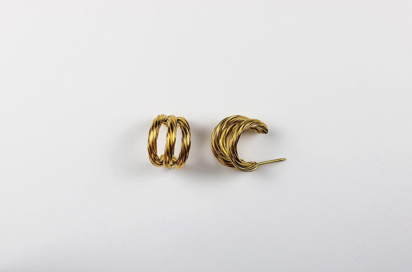 Triple twist hoop earrings