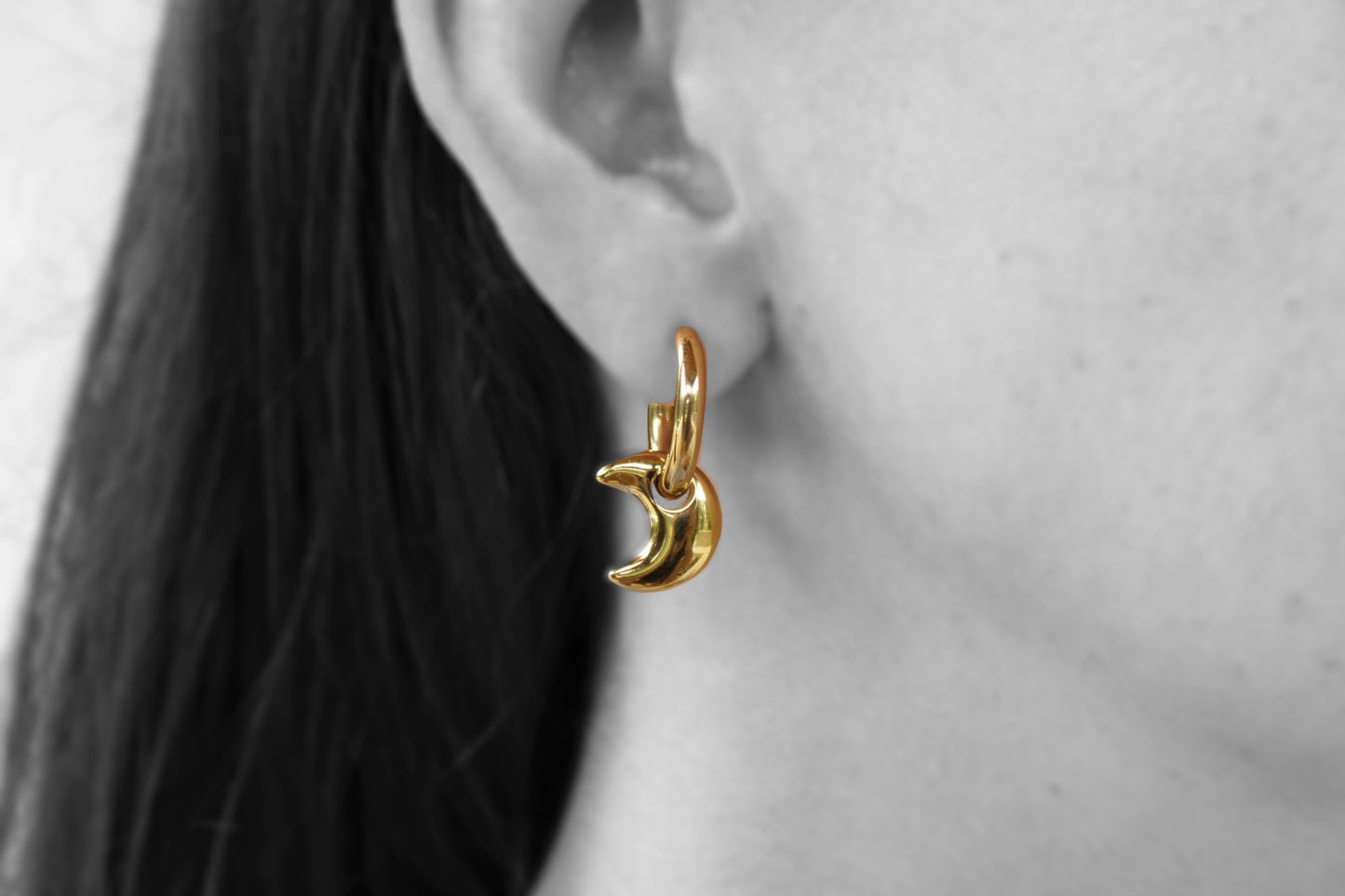 moon hoop earrings