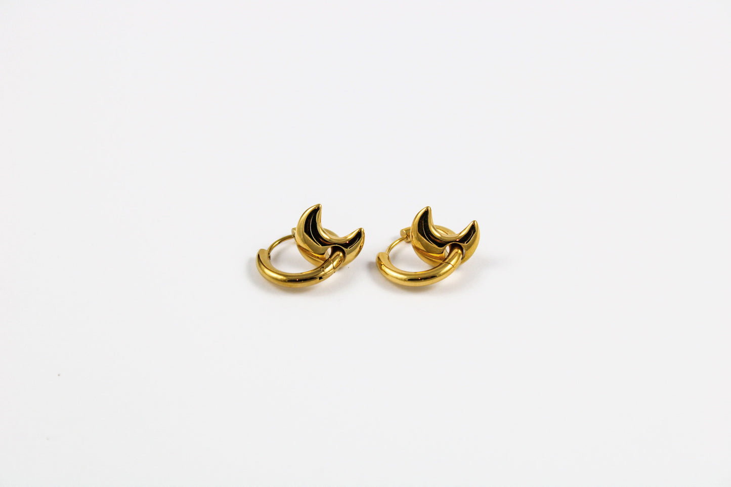 moon hoop earrings