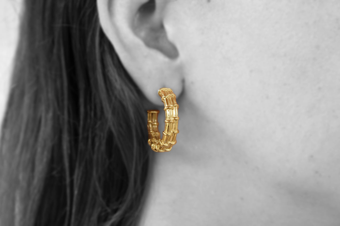 bamboo hoop earrings