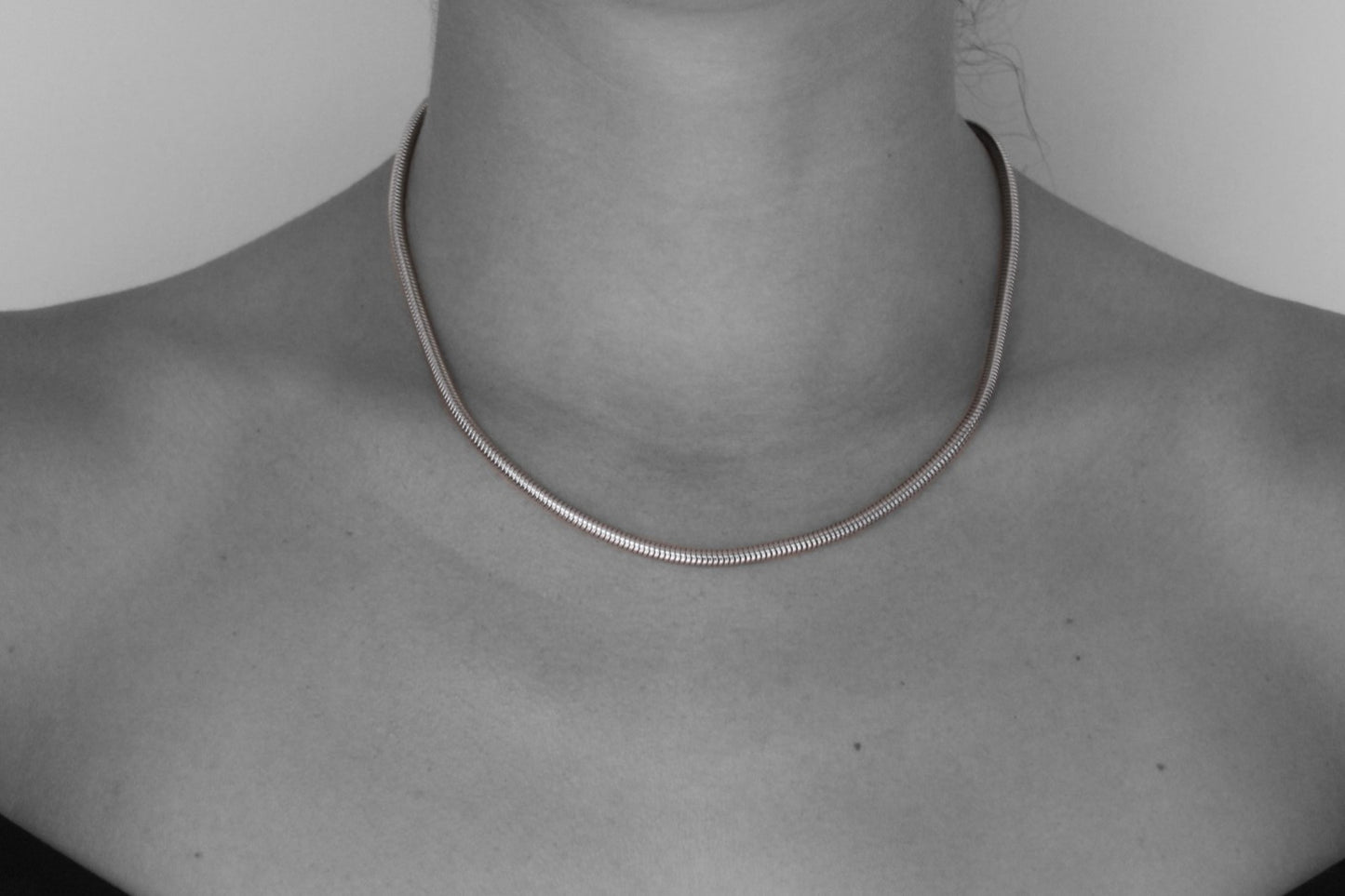 Round silver snake chain