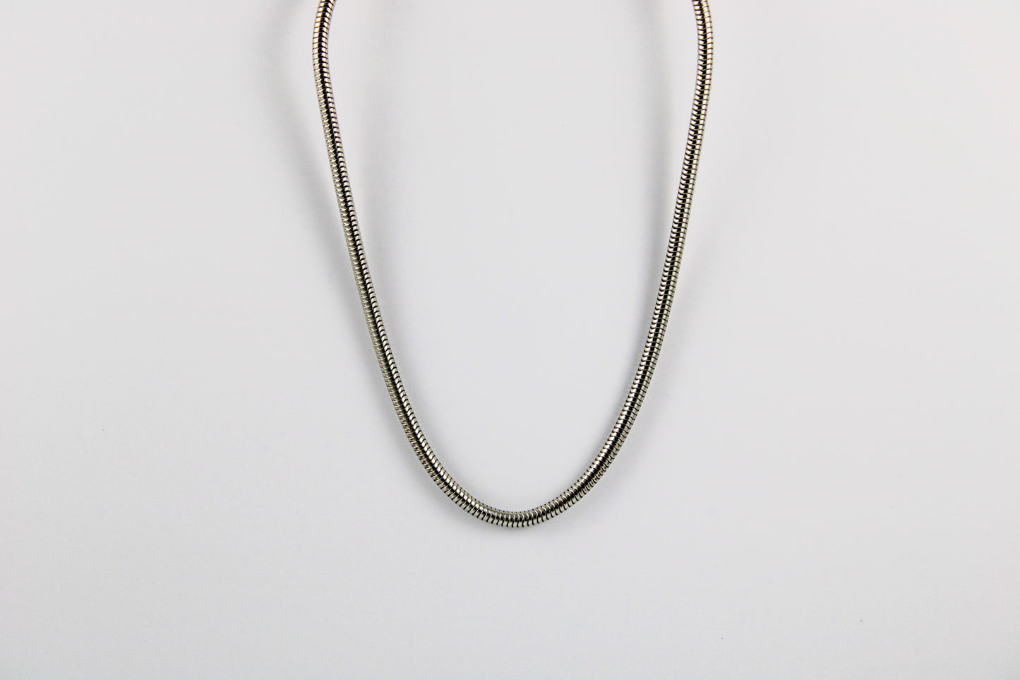 Round silver snake chain