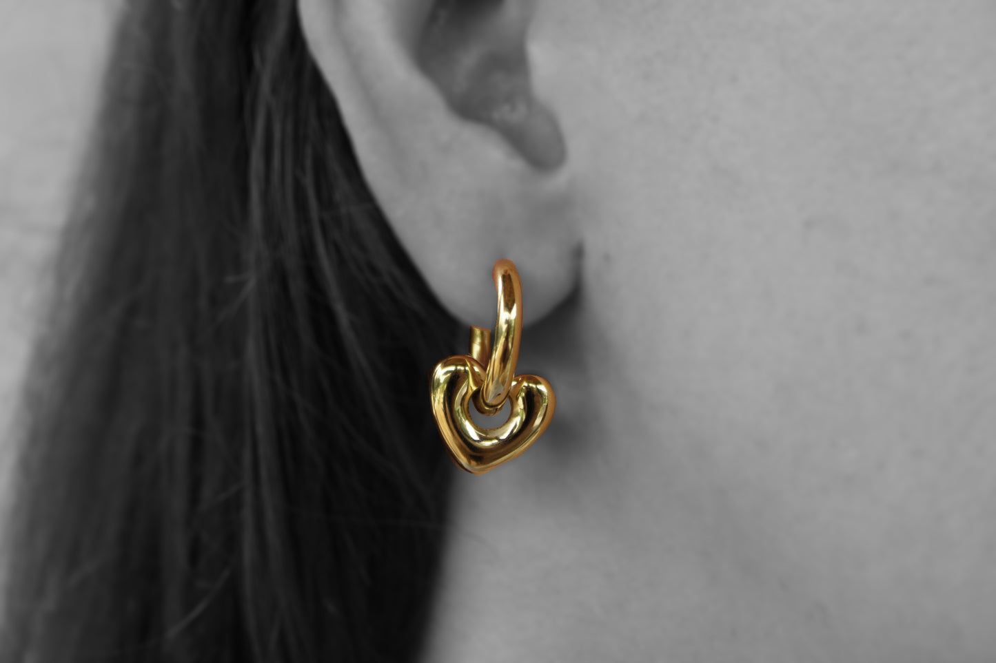heart hoop earrings