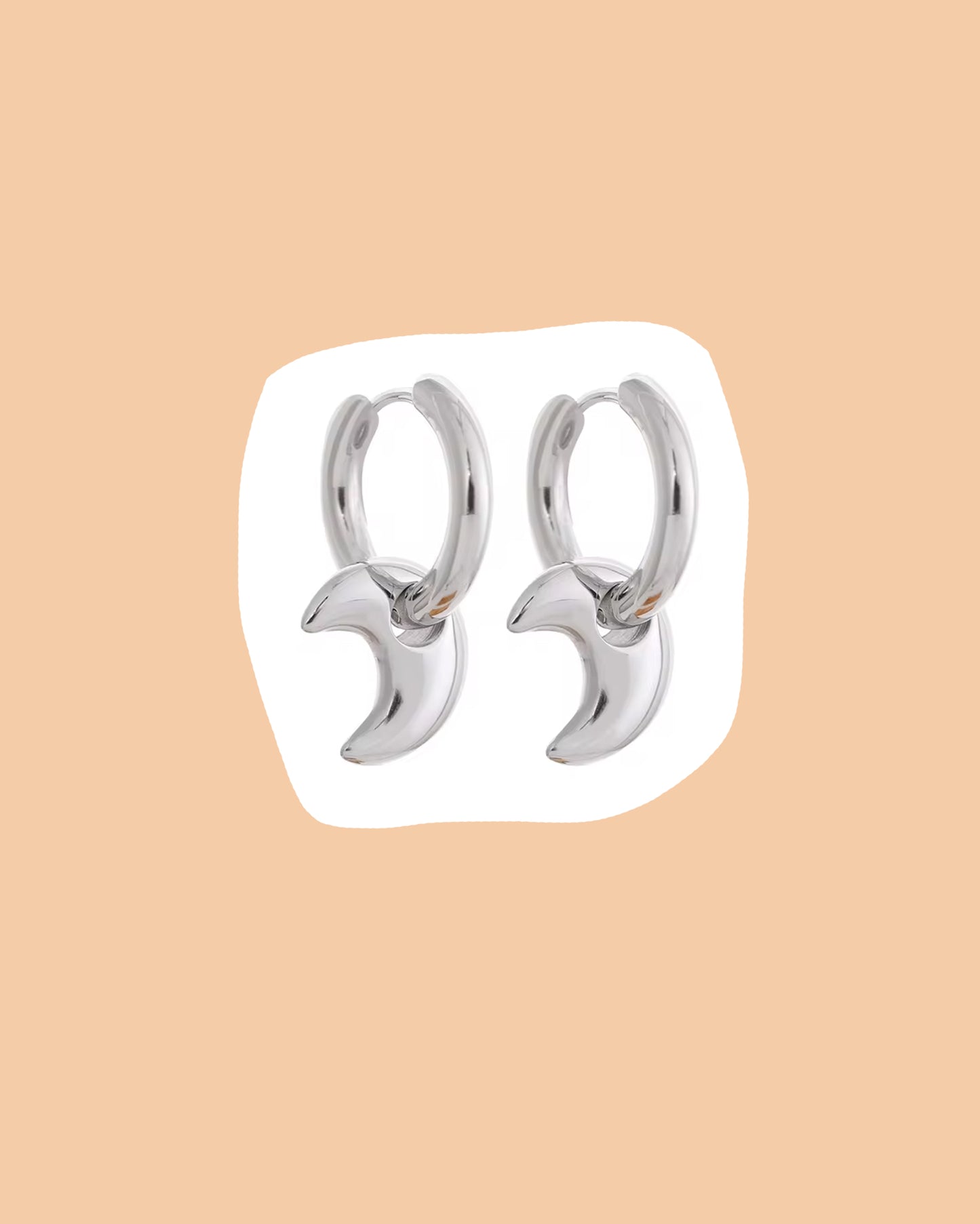 moon hoop earrings