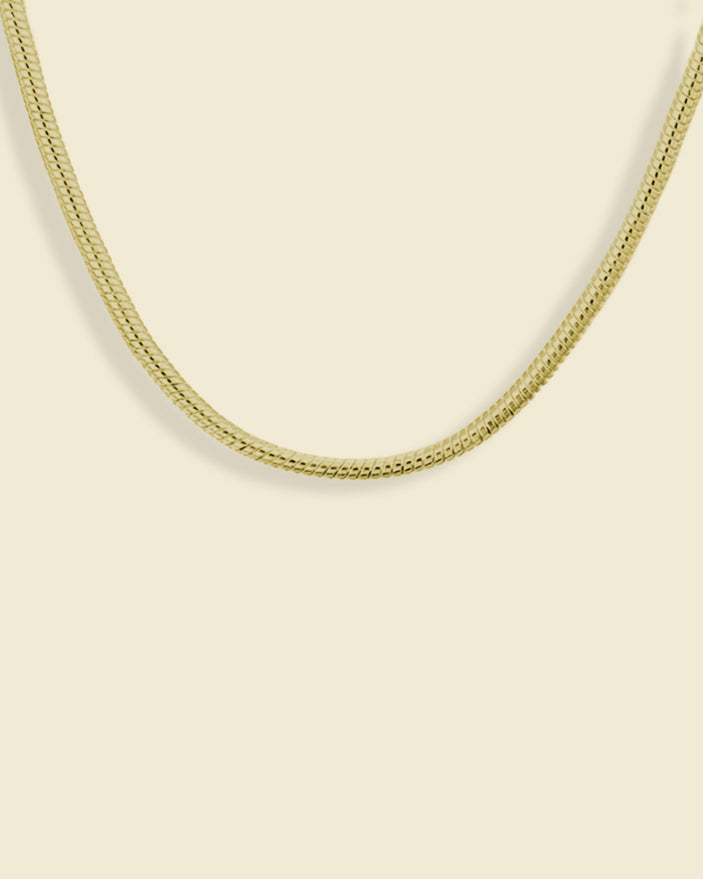 Golden round snake chain