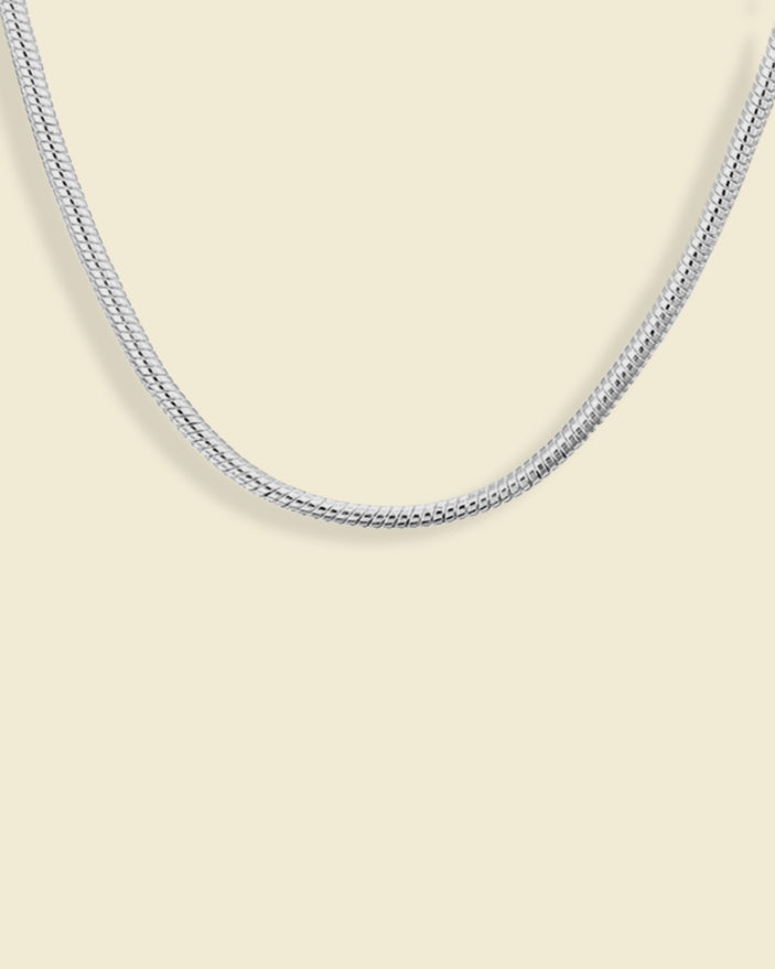 Round silver snake chain
