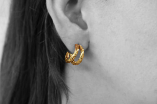 Double twist hoop earrings